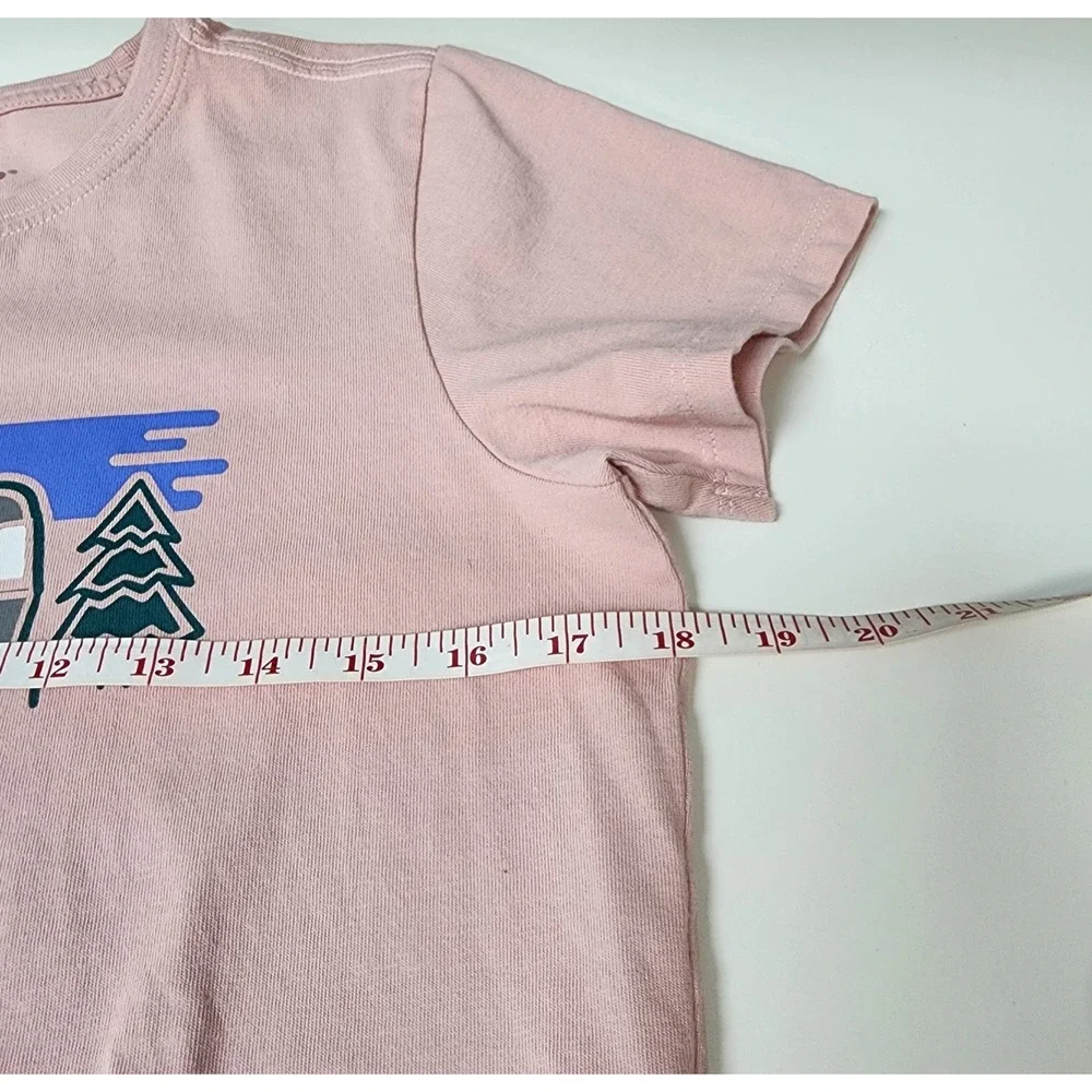 Life Is Good Crusher Top Women's S Pink Short Sleeve V Neck Simplify Tee Camping